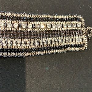 Beaded black bracelet With crystals